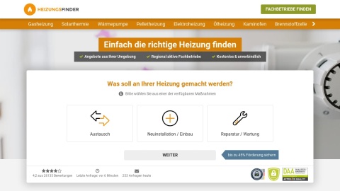 Reviews over Heizungsfinder.de